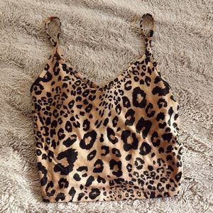 Forever 21 Leopard Print Cropped Tank Top